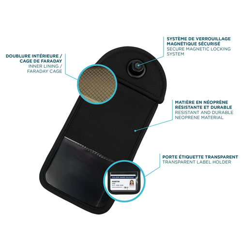 MOBILIS Tasche (Pouch) für 17,8 cm (7 Zoll) Smartphone - Schwarz - Neopren Körper - Reißfest, Sturzsicher, Stoßfest