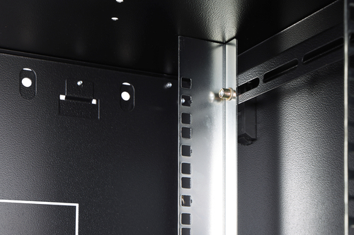 Digitus Dynamic-N 9U Wall Mountable Enclosed Cabinet Rack Cabinet for Networking, Server - Black - Steel, Glass, Sheet Ste