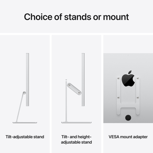 Apple Studio Display - Standard glass - Tilt- and height-adjustable stand. Display diagonal: 68.6 cm (27"), Display resolu