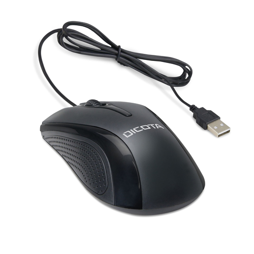 Dicota Maus - USB Typ-A - 3 Taste(n) - Schwarz - 1 - Kabel - 1200 dpi Auflösung - Scroll-Rad - Symmetrisch