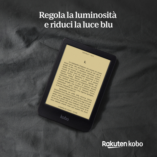 Lettore di testo digitale Kobo Clara BW - Nero - 12000 Libro(i) - 16 GB Flash - 15,2 cm (6") Display - Touchscreen - 1448 