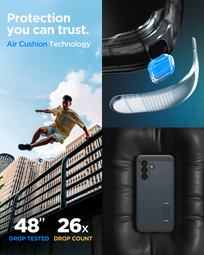 Spigen Tough Armor Case for Samsung Galaxy A57 Smartphone - Metal Slate - Impact Resistant, Shock Absorbing, Anti-scratch,