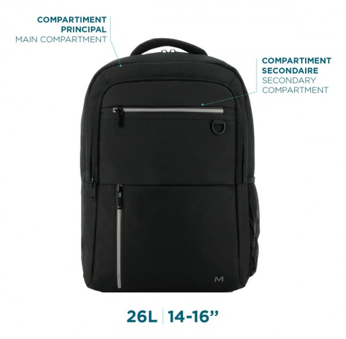 Mobilis 003084. Tipo de mochila: Mochila casual, Cor principal do produto: Preto, Estilo: Cidade. Largura: 300 mm, Profund