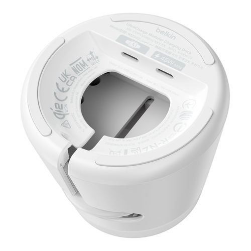 Belkin UltraCharge Induktionsladegerät - Weiß - für Qi2-fähiges Gerät, Ohrhörer, Smartphone, Smartwatch, iPhone - Eingangs