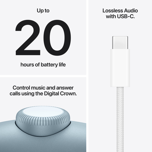 Apple AirPods Max 2 Kabellos Über das Ohr, Kopfbügel Stereo Headset - Blau - Siri - Binaural - Ohrumschließend - Bluetooth