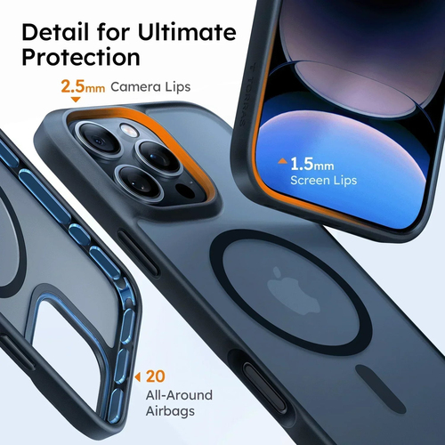 TORRAS Guardian Hülle für Apple iPhone 16 Plus Smartphone - Schwarz - 17 cm (6,7 Zoll) Maximale unterstützte Bildschirmgrö