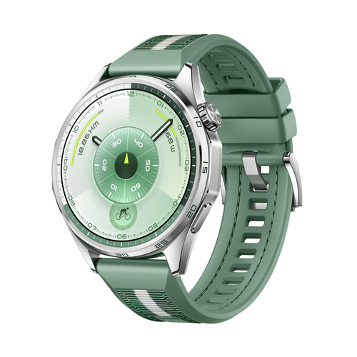 Huawei WATCH GT 6 Smart Watch - Round Case Shape - 46 mm Case Height - 46 mm Case Width - Purple Body Color - Green Band C