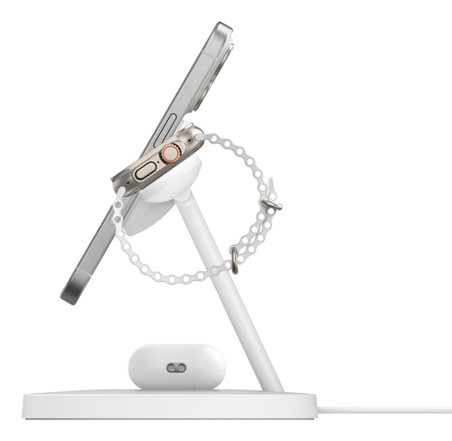 Belkin BoostCharge Pro Induktionsladegerät - Weiß - für Smartwatch, Smartphone, iPhone, AirPod, Ohrhörer - Eingangsstecker