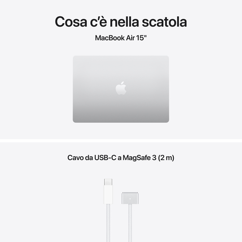 Computer portatile - Apple MacBook Air MDVC4X/A 38,9 cm (15,3"") - Apple M5 - 24 GB - 1 TB SSD - Argento - Apple M5 Chip -
