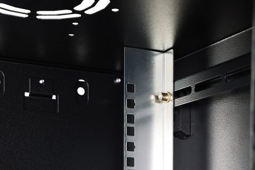 Digitus Dynamic-N 12U Wall Mountable Enclosed Cabinet Rack Cabinet for Networking, Server - Black - Steel, Glass, Sheet St