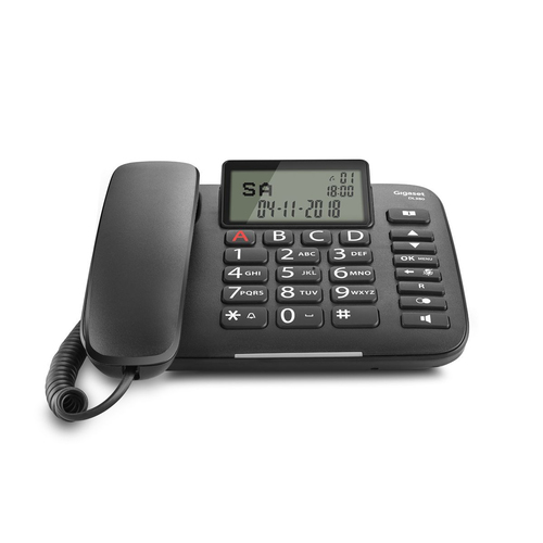 Gigaset DL380. Typ: Analoges Telefon, Hörertyp: Kabelgebundenes Mobilteil. Freisprecheinrichtung, Telefonbuch Kapazität: 9