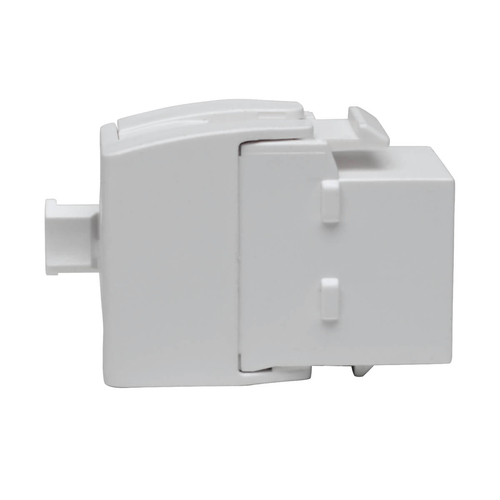 Tripp Lite N238-001-GY-TF Keystone Jack Cat6/Cat5e, RJ45, Shuttered, Dust Cap - Toolless, PoE/PoE+ Compliant, White, TAA. 