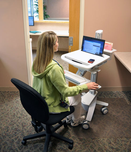 Ergotron StyleView EMR Laptop Cart. Cor do produto: Branco, Uso recomendado: Computador portátil, Tipo: Carrinho multimédi