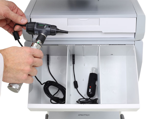 Ergotron StyleView. Product colour: White, Recommended usage: Flat panel, Type: Multimedia cart. Height adjustment: 43 cm,
