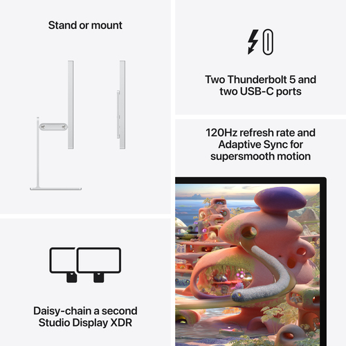 Apple Studio Display XDR 27" Class Webcam 5K LED Monitor - 68.6 cm (27") Viewable - Mini LED Backlight - 5120 x 2880 - 1 B