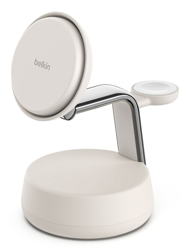 Belkin UltraCharge Pro Induktionsladegerät - Sand - für iPhone, Smartwatch, AirPod, Smartphone, Qi2-fähiges Gerät - Eingan