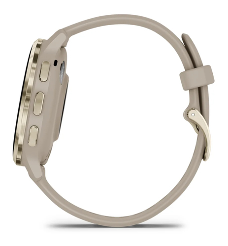 Garmin Venu 3S Smart Watch - Round Case Shape - 41 mm Case Height - 41 mm Case Width - Soft Gold Stainless Steel Body Colo