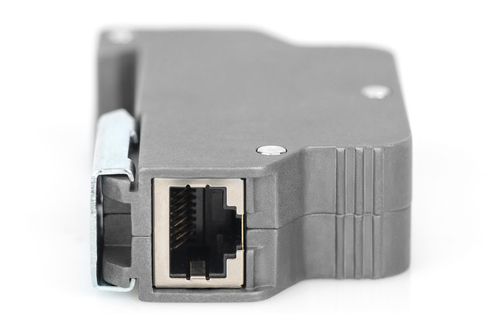 Digitus PoE surge protector (RJ45), DIN rail installation, indoor. Product colour: Grey, Material: Zinc, International Pro