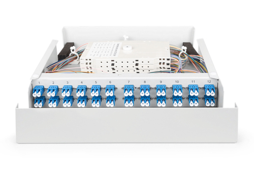 Digitus Fiber optic wall-mounted housing, singlemode, assembled, 24 x LC DX adapter and pigtail. Mounting type: Wall, Prod