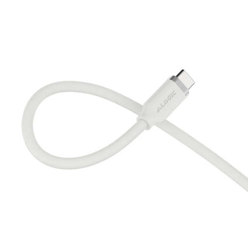 ELEMENTS SILICONE 5A/240W TIE USB-C TO C MALE WHITE 1M