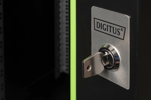 DIGITUS Professional Unique 20U Wandmontierbar Rackschrank für LAN-Schalter, Patchfeld - 482,60 mm Rack Width - Schwarz - 