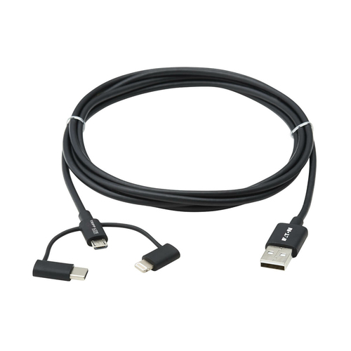 Tripp Lite series M101-006-LMC-BK 1,83 m Lightning/Micro-USB/USB/USB-C Datentransferkabel - Cable for Computer, Notebook, 