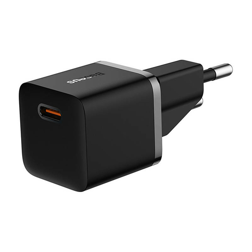 Adattatore CA Baseus Mini - 20 W - Adattatore universale - 1 USB Type-C - Per Dispositivo Android - Europa - Nero