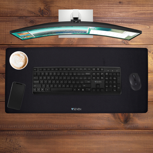 V7 MP04BLK Extra Large Mouse Pad - 30 mm x 420 mm - Black - Neoprene, Rubber - Stain Resistant, Odor Resistant - Mouse/Key