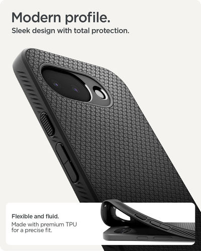 Spigen Liquid Air Pixel 10a Case Matte Black. Case type: Cover, Brand compatibility: Google, Compatibility: Pixel 10a, Max