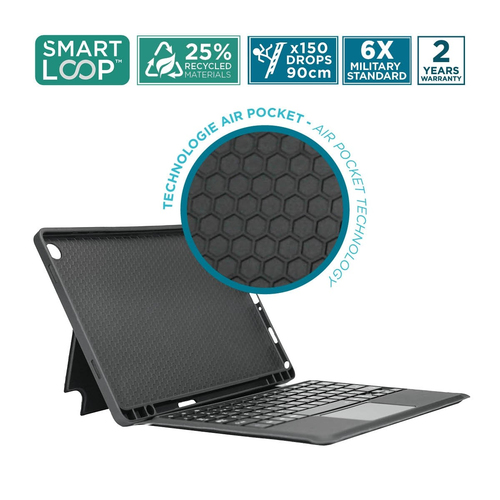 MOBILIS C2 Tastatur/Cover (Folie) für 27,9 cm (11 Zoll) Samsung Galaxy Tab A9+ Tablet - Schwarz - Polyethylenterephthalat 