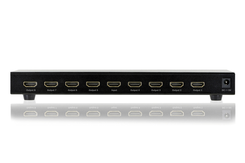 Digitus HDMI Splitter, 1x8. Video port type: HDMI, Video out: 8x HDMI. Maximum resolution: 1920 x 1080 pixels, Bandwidth: 
