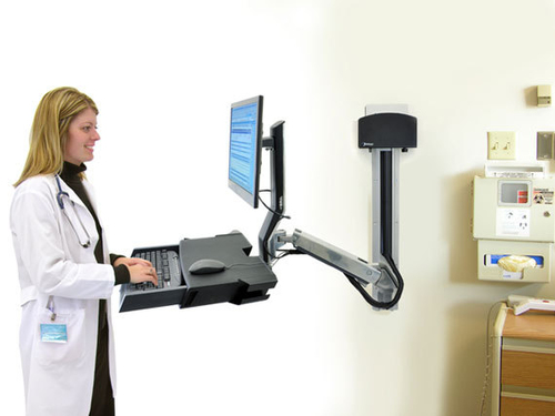 Ergotron StyleView Sit-Stand Combo Arm with Worksurface. Peso máximo (capacidade): 14,5 kg, Tamanho máximo de ecrã: 61 cm 