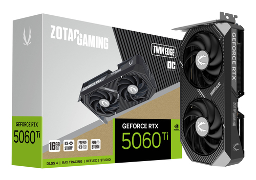 Zotac GAMING GeForce RTX 5060 Ti Twin Edge OC. Graphics processor family: NVIDIA, Graphics processor: GeForce RTX 5060 Ti.