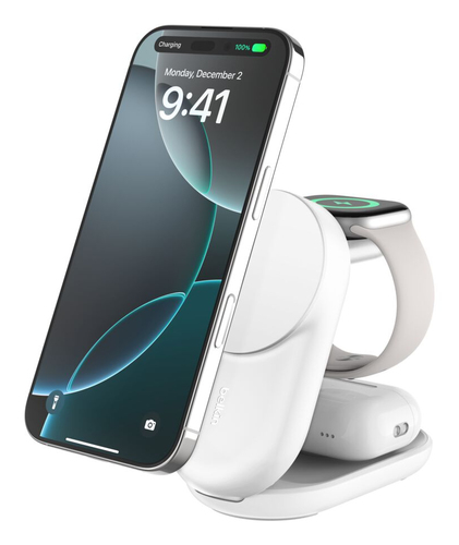 Belkin UltraCharge Induktionsladegerät - Weiß - für Qi2-fähiges Gerät, iPhone, AirPod, Smartwatch, Smartphone - Eingangsst