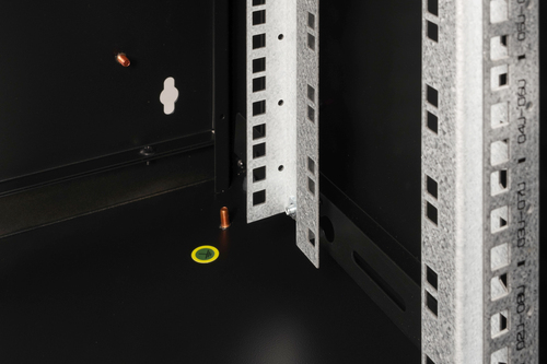 Digitus SoHo 9U Wall Mountable Rack Cabinet for LAN Switch - 482.60 mm Rack Width - Black Powder Coat - Steel, Glass - 60 