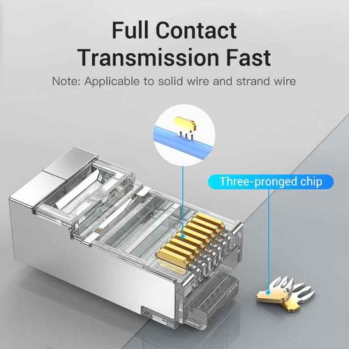 CAT.6A UTP RJ45 MODULAR PLUG TR ANSPARENT 50 PACK