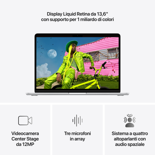 Computer portatile - Apple MacBook Air MDH84X/A 34,5 cm (13,6"") - Apple M5 - 16 GB - 1 TB SSD - Argento - Apple M5 Chip -