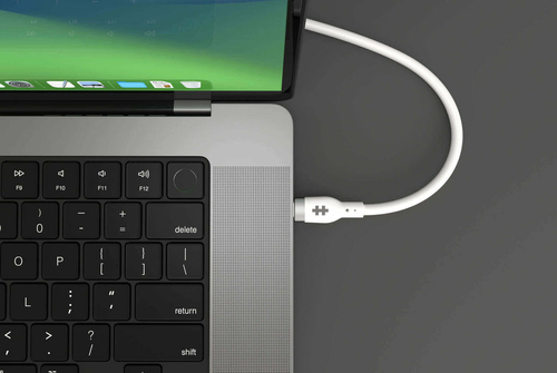 Targus HyperJuice HJ4001WHGL Charging Cable - 1 m - For USB Type C Device, MacBook - USB Type C / USB Type C - White - Tan