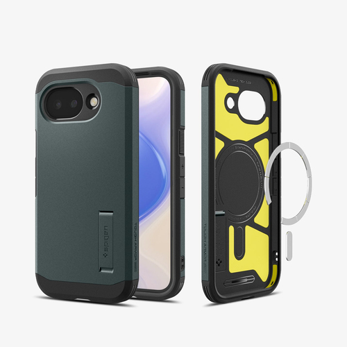 Spigen Tough Armor (Mag Fit) Pixel 10a Case Abyss Green. Case type: Cover, Brand compatibility: Google, Compatibility: Pix