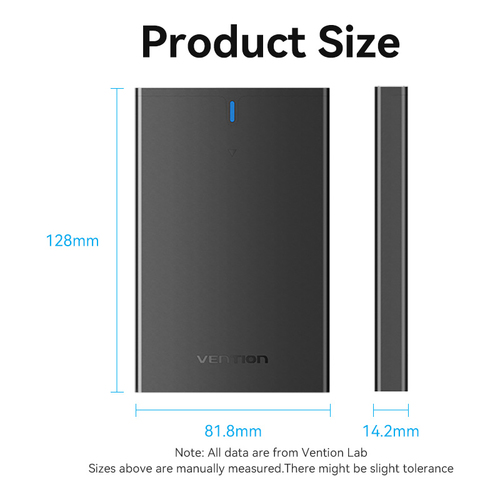 Vention 2.5 Inch SATA Hard Drive Enclosure (USB 3.0 Micro-B) Black. Product type: HDD enclosure. Number of storage drives 