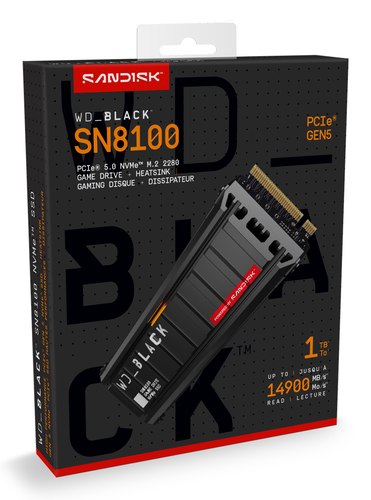 Western Digital Black WD_BLACK SN8100 NVMe. Capacidade da drive SSD: 1 TB, Fator de forma SSD: M.2, Velocidade de leitura: