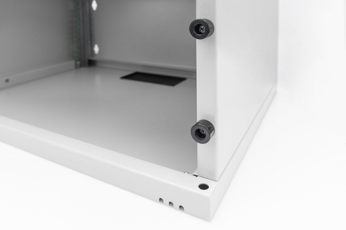 Digitus 4U Wall Mountable Enclosed Cabinet Rack Cabinet for Networking, Equipment - Light Grey - Glass, Sheet Steel - 60 k