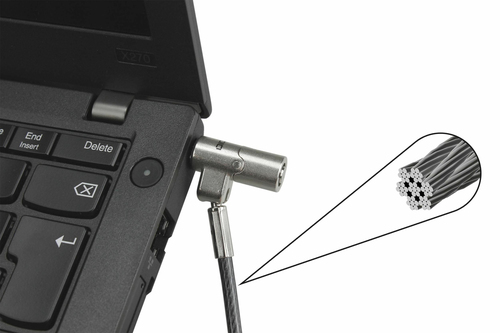 Dicota Nano Cable Lock For Notebook, Projector, Printer - 2 m Cable - Keyed Lock - Silver - Zinc Alloy - For Notebook, Pro