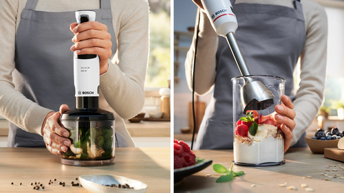 Frullatore a mano Bosch ErgoMaster MSM4W420 - Con dorsi plastici - Taglia - 800 W - 4 Pezzi - 1,40 m - 230 V ca - Bianco