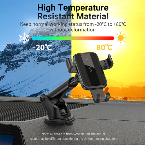 Vention KCOB0 Car, Smartphone, Car Console, Desk SmartPhone Holder - 117.6 mm x 73 mm x 161.9 mm x - ABS, Silicone Box - B
