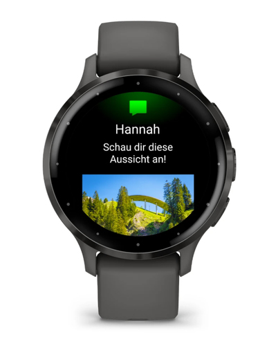 Garmin Venu 3S Smart Watch - 41 mm Case Height - 41 mm Case Width - Pebble Grey Case Color - Black Band Color - Stainless 