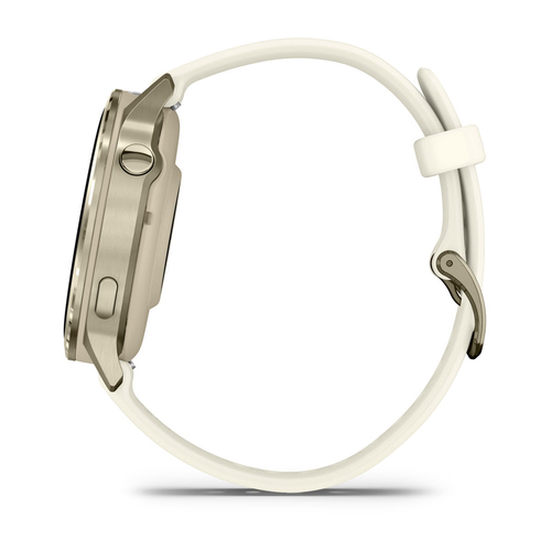 Garmin Venu 4 Smart Watch - Lunar Gold Case Color - Bone Band Color - Stainless Steel, Metal Body Material - Fiber Reinfor