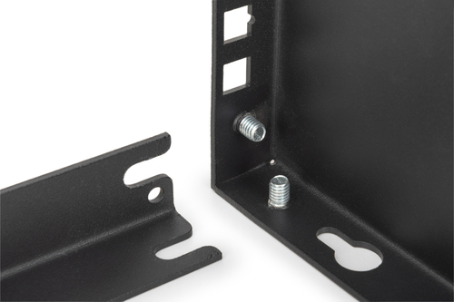 Digitus Mounting Bracket - Black - Horizontal/Vertical - 30 kg Load Capacity - Sheet Steel - 1 Piece