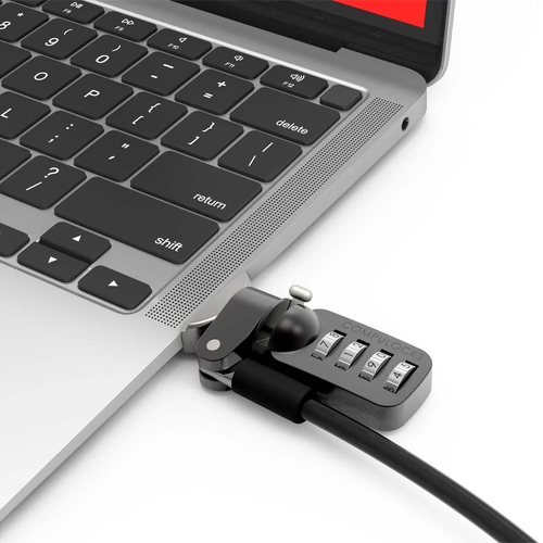 Compulocks MBALDG04CL. Cor do produto: Prateado, Condições ideais de utilização: Computador portátil, Tipo de fechadura: T