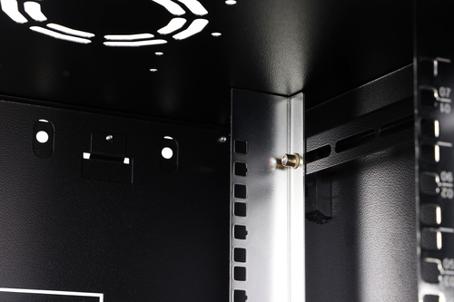 Digitus Dynamic-N 7U Wall Mountable Enclosed Cabinet Rack Cabinet for Networking, Server - Black - Steel, Glass, Sheet Ste